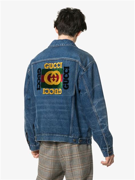 gucci jean jacket men's|farfetch Gucci denim jacket.